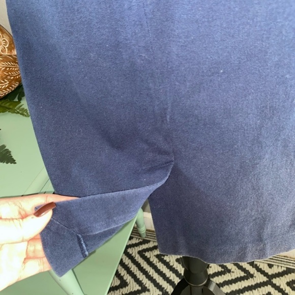 Brooks Brothers Women’s size 14 Blue Skirt Faux Brown Belt Zipper Button GUC - Picture 8 of 14